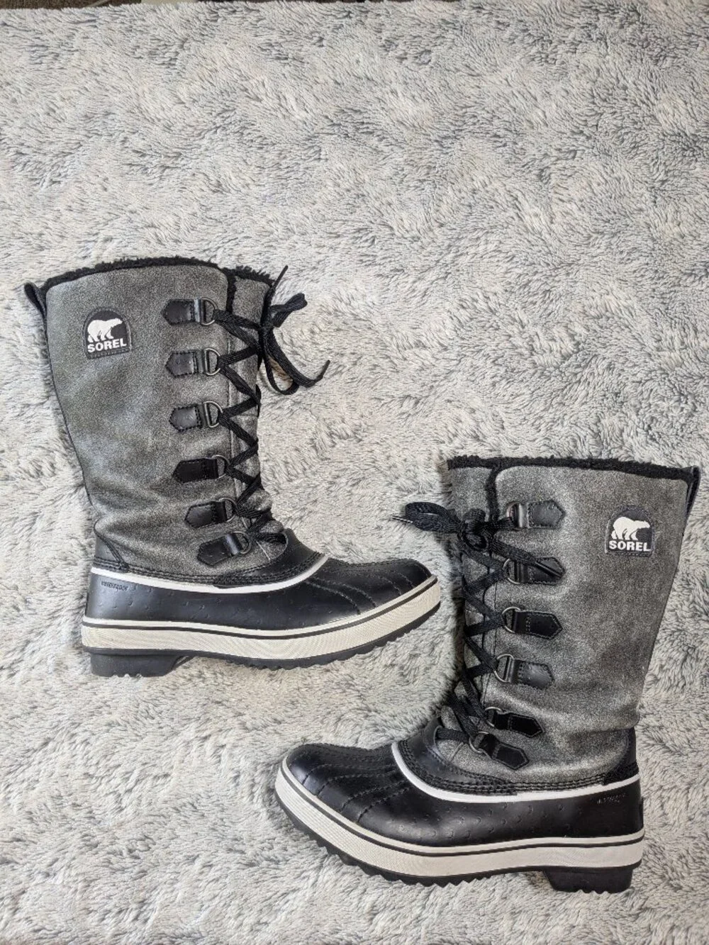 Sorel Gray Tall Tivoli Boots Warm Winter Waterproof Size 7